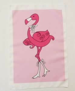 Tecido  FLAMINGO fundo rosa [colorida]