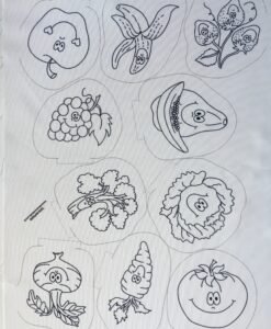 Tecido  FRUTAS e VERDURAS (coleção P)