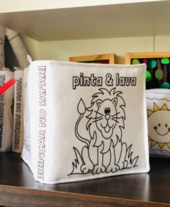 Tecido  livro pintar e lavar: SAFARI