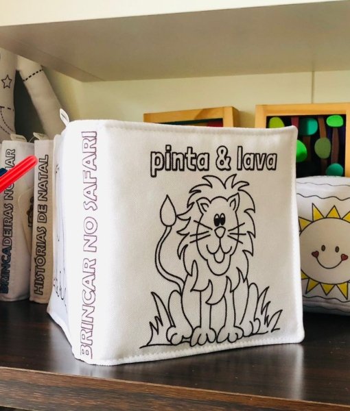 Tecido livro pintar e lavar: SAFARI