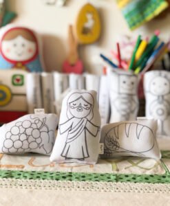 Alternative view of Arte: CESTO de colorir + 3 brinquedos (Páscoa - litúrgico)