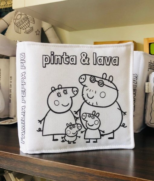 Tecido livro pintar e lavar: PEPPA PIG