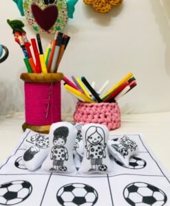 Tecido jogo da velha: FUTEBOL meninas