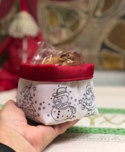Tecido mini-cachepôs de NATAL (2 por pano)