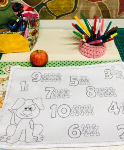 Tecido jogo americano NÚMEROS (cachorrinhos)