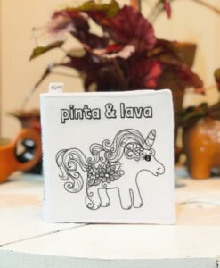 Tecido livro pintar e lavar: UNICÓRNIO