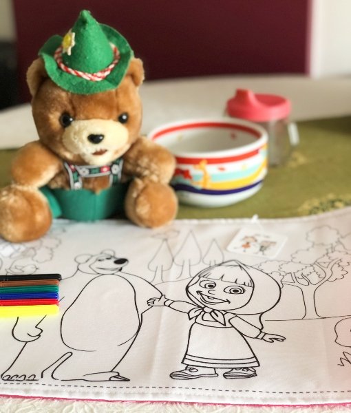 Tecido jogo americano inspiração MASHA e o URSO