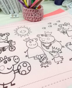 Tecido jogo americano inspiração PEPPA