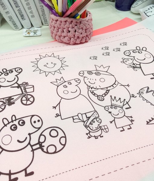 Tecido jogo americano inspiração PEPPA