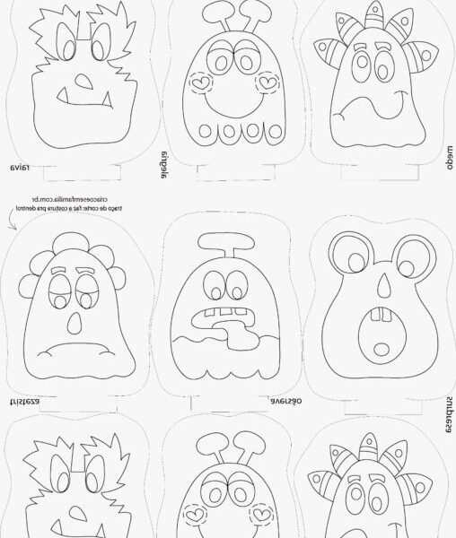 Monstros EMOÇÕES traço preto (6 + 3)